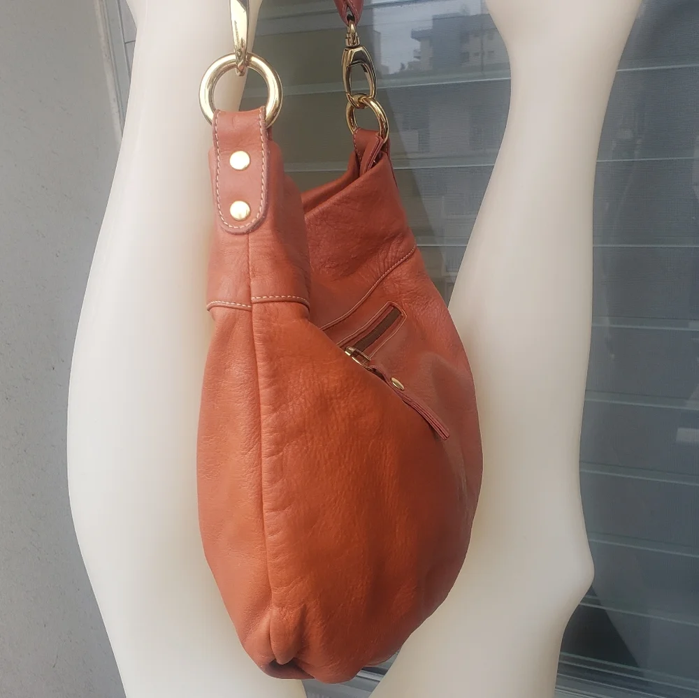 Pietro Alessandro New York Orange leather Hobo Bag
